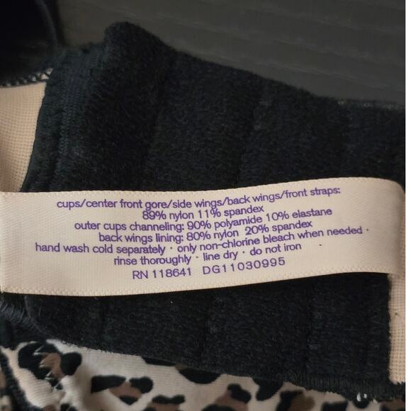 Cacique Animal Print Lined Mild Push Up Women's Bra 44B - Picture 5 of 5